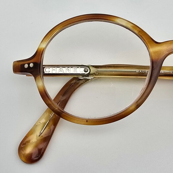 Chanel 3251 c.1413 Light Tortoise Round Eyeglasses Frame Italy 44-21-140 - Picture 15 of 15